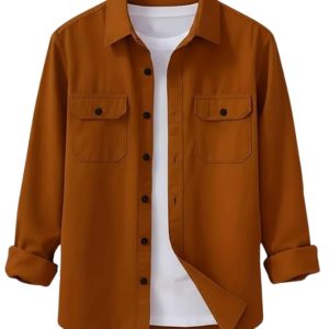 Men’s Rust Brown Casual Overshirt Jacket
